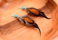 Boucles d'oreilles plumes abequa  - ethnic feather