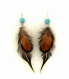Boucles d'oreilles plumes abequa  - ethnic feather