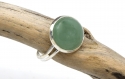 Bague aventurine vert argenté, bague reglable aventurine pierre de gemme - silver green aventurine ring, adjustable aventurine gemstone ring