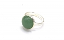 Bague aventurine vert argenté, bague reglable aventurine pierre de gemme - silver green aventurine ring, adjustable aventurine gemstone ring