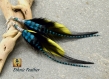 Boucles d'oreilles plumes winema - ethnic feather  - bijoux ethniques - bijoux indiens - grizzly, boucles oreilles en  plumes naturelles