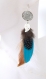 Boucles d'oreilles plumes mahala  - ethnic feather - plumes naturelles turquoise, marron et blanche