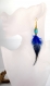 Boucles d'oreilles plumes tekoa - plume chic perle howlite -  ethnic feather - bijoux ethniques - bijoux indiens - boho