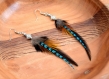 Boucles d'oreilles plumes kanda - ethnic feather - bijoux ethniques - bijoux indiens - grizzly