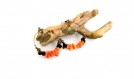 Créoles corail éventail - boucles d'oreilles - gemstone earrings - gold plated hoops