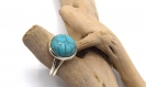 Bague turquoise argenté, bague réglable turquoise pierre de gemme - silver turquoise ring, adjustable ring turquoise gemstone