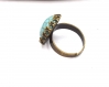 Bague turquoise 20mm bronze, bague réglable améthyste pierre de gemme - bijoux en pierre naturelle vintage