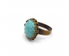 Bague turquoise 20mm bronze, bague réglable améthyste pierre de gemme - bijoux en pierre naturelle vintage