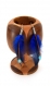 Boucles d'oreilles plumes wapi - ethnic feather - plume bleue roi et turquoise