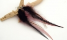 Boucles d'oreilles plumes chumani - plume rose poudre et marron, bijoux ethniques - bijoux indiens - boho -