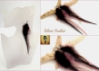 Boucles d'oreilles plumes chumani - plume rose poudre et marron, bijoux ethniques - bijoux indiens - boho -