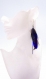 Boucles d'oreilles  manzi plumes bleues, marron et fauve, bijoux de fêtes