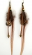 Boucles d'oreilles plumes aquene - ethnic feather - bijoux ethniques - bijoux indien