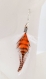 Boucles d'oreilles plumes mansi  - ethnic feather - plume blanche et orange, plume grizzly