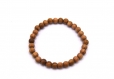 Bracelet en perles de bois d'olivier 6mm - perles artisanales françaises 
