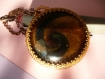 Collier cabochon en verre artisanal  serti de perles