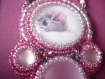 Collier brodé de perles motif petite souris  original