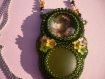 Collier brodé de perles motif fée des champs fleurie original