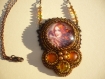 Collier brodé de perles motif fée au dragon original