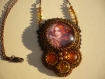 Collier brodé de perles motif fée au dragon original