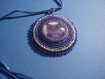 Collier brodé de perles motif chat original