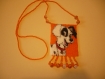 Collier sautoir en perles tissées modèle chien dalmatien