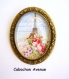 B3.151 bijou femme paris carte postale broche épingle bijou fantaise bronze cabochon verre tour eiffel fleurs roses romantique vintage (série 2)