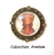B3.830 bijou femme corset bustier broche épingle filigrane bijou fantaisie bronze cabochon verre corset bustier romantique rétro vintage et son noeud escarpin (série 2) 
