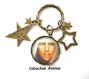 B3.1019 bijou femme lady gaga porte-clés bijou fantaisie bronze cabochon verre célébrité chanteuse music musique étoile star (série 10)