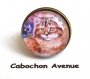 B3.1198 bijou femme chat bague ajustable réglable bijou fantaisie bronze cabochon verre portrait chat tigré felin chaton matou cat (série 1)