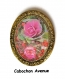 B3.1295 bijou femme fleurs broche épingle bijou fantaisie bronze cabochon verre romantique fleurie bouquet de fleurs roses violettes multicolores 