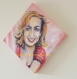 Portrait d'une actrice : sandrine bonnaire, sur toile peinte (forme losange)