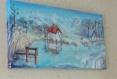 Toile peinte - lac de savoie - le lac st andré - par une journée d'hiver ensoleillée (grand format)