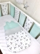 Lot de 6 protections de barreaux assorties pour tour de lit de bébé, thème panda