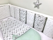 Lot de 6 protection assorties de barreaux pour tour de lit de bébé, taille au choix de 14 à 18cm large, motif nature et animaux. réalisé à la commande