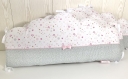 Tour de lit en 3 nuages en rose tendre et gris, en 60 cm large