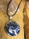 Pendentif arbre de vie lapis lazuli & son cordon en cuir noir 