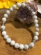 Bracelet en howlite blanc pierre gemme naturel lithotherapie fait main 