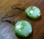 Boucles d'oreilles verre de murano métal doré, vert 