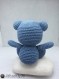 Nestor ours doudou amigurumi crochet bleu et beige 