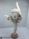 Funky singe doudou amigurumi crochet marron clair et blanc 