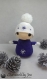 Christmas bonhomme amigurumi crochet violet et blanc 