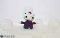 Baby christmas bonhomme amigurumi crochet violet et blanc 