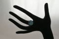 Bague ronde turquoise et strass