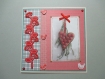 Carte de voeux 3d coeur et fleurs