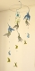Mobile bébé origami suspension en spirale chambre enfant bébé animaux oiseau colibri lapin fleur bleu vert vert mint bebe