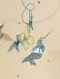 Mobile bébé origami suspension en spirale chambre enfant bébé animaux oiseau colibri lapin fleur bleu vert vert mint bebe