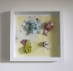 Cadre origami bébé décoration chambre enfant animaux fleur escargot nénuphar vert mint bleu orange babyshower