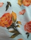 Foulard infini floral viscose, snood femme aux fleurs orange, écharpe infinie bleu claire, cadeau femme, cadeau noël, tour de cou fleurs