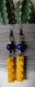 Boucles d'oreilles lego jaune/bleu